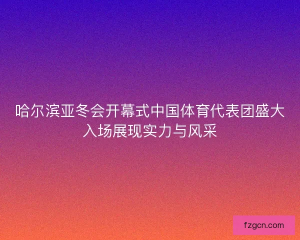 哈尔滨亚冬会开幕式中国体育代表团盛大入场展现实力与风采